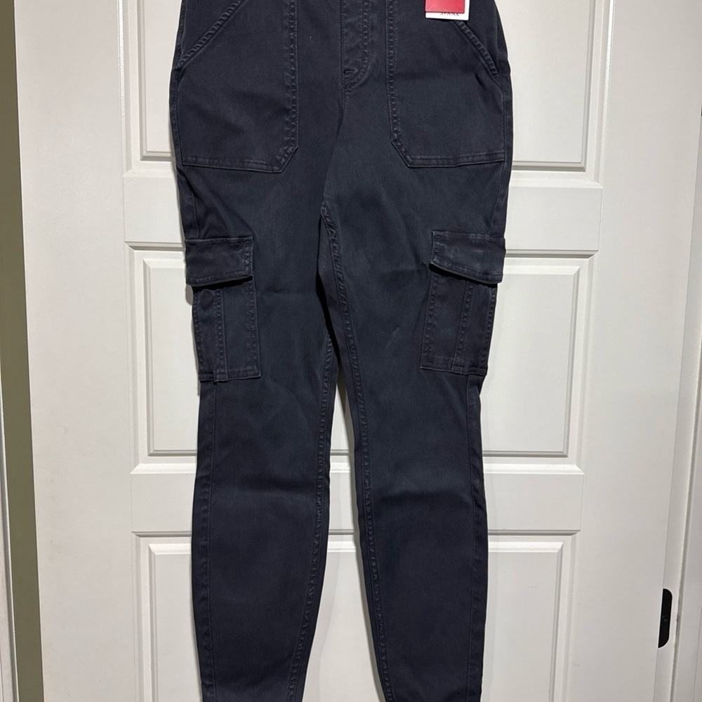 SPANX Charcoal Cropped Cargo Pants fitted M L - Picture 3 of 10